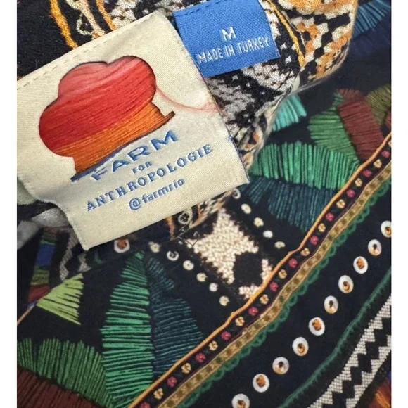 Farm Rio Carlotta Abstract Pattern Tunic Dress Size Medium - Picture 9 of 9